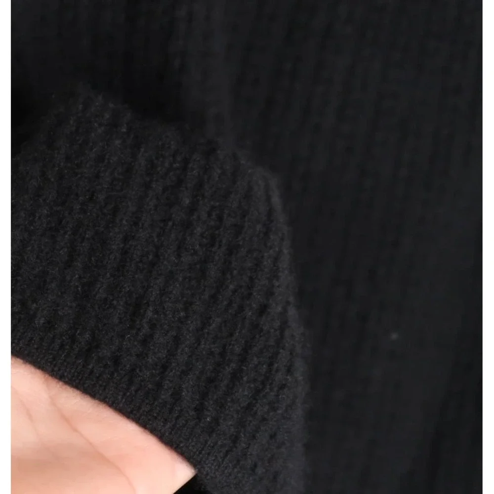 ALO Yoga Cashmere Plush Waffle Knit Cropped Top Black Sleeveless Women's Small